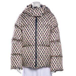 Tory Burch Block Print Down Puffer Jacket